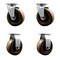 Service Caster 5'' High Temp Phenolic Caster Set with Bronze Bearings 2 Swivel 2 Rigid, 4PK SCC-20S520-PHBZHT-2-R-2 - alternate 1